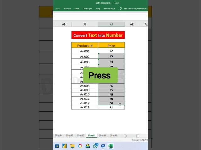 Convert text in to Number | #excel