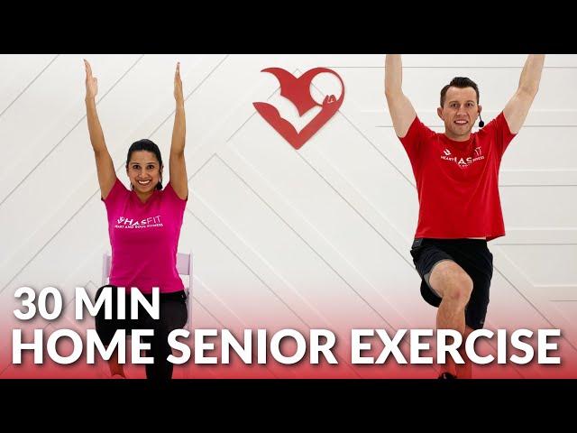 30 Min Home Exercise for Seniors, Elderly, & Older People - Seated Chair Exercise Senior Workout