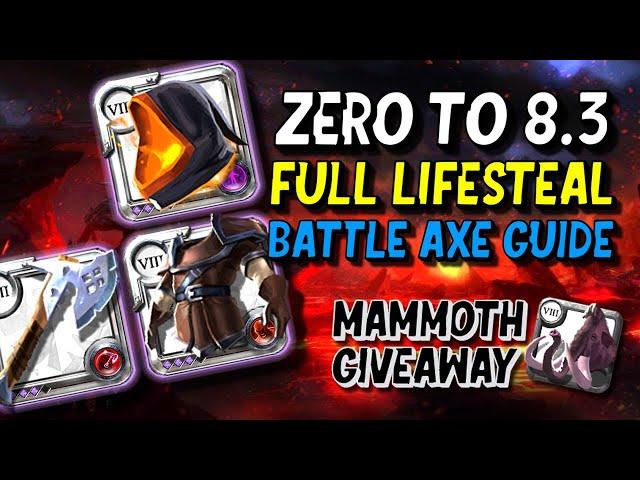 Zero To 8.3 | Broken Lifesteal Battle Axe Guide | Albion Online | Mammoth Giveaway