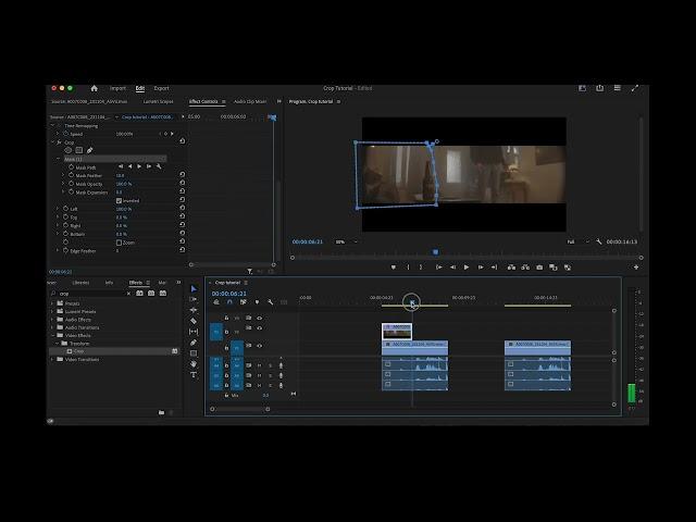 Adobe Premiere Pro Crop effect tutorial