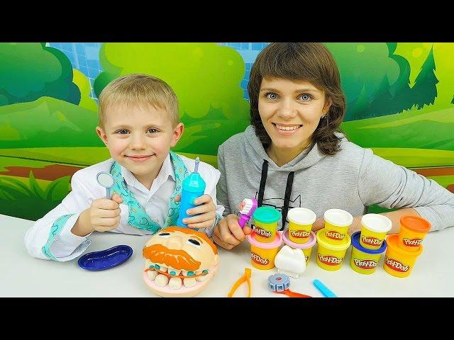 Мистер Зубастик от Play Doh и Доктор Даник с мамой Людой - Плей До Видео для Детей