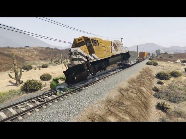 Hulk Stop The Train In GTA 5  2xFOX