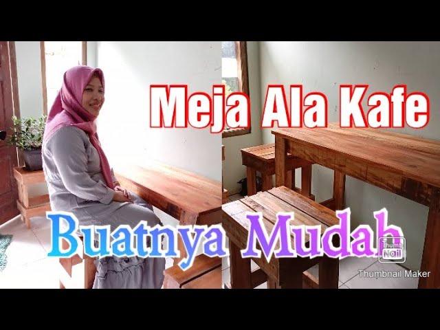 cara buat meja cafe minimalis dari kayu bekas palet-asik kreatif channel