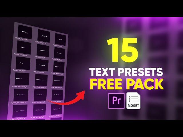 15 Text Animation Presets for Premiere Pro [FREE PACK]