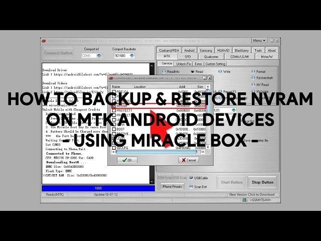 How To Backup & Restore NVRAM on MTK Android Devices Using Miracle Box - [romshillzz]