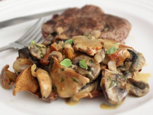 Creamy Wild Mushroom Ragout Recipe - Mushrooms Stewed with Creme Fraiche