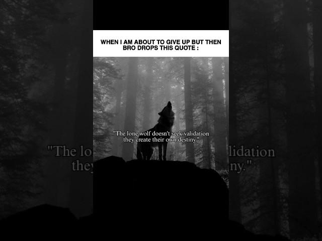 Rise of the Lone Wolf.   #LoneWolf #SelfMade #InnerStrength #CreateYourPath #NoValidationNeeded