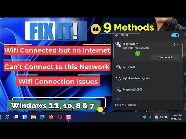 Wifi Connected but No Internet Access on Windows 11 - EASY LIKE ABC |  FIX Wifi Connection Issues