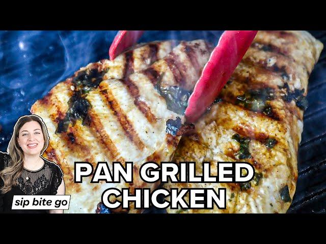 Easy Pan Grilled Chicken On Stove (Indoors Grill Pan Recipe)