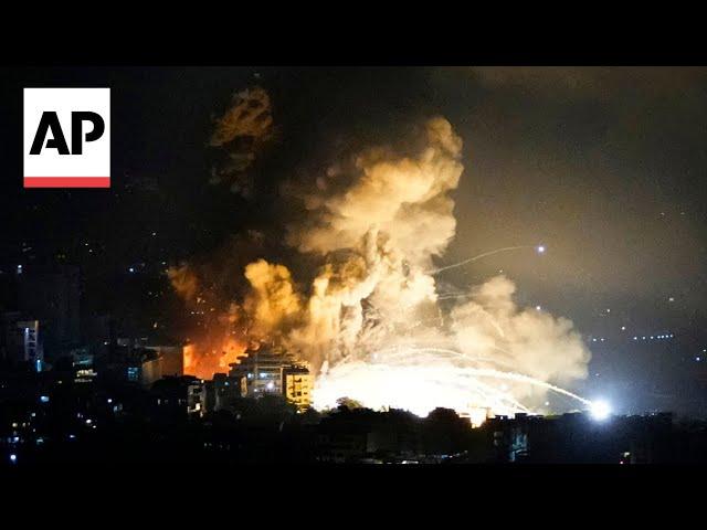 Dramatic video shows Israel strikes hitting outskirts of Beirut, Lebanon