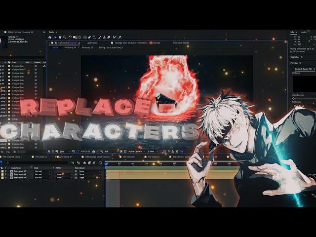 Replace Anime characters - After Effects Tutorial | AMV Tutorial