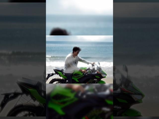 Beach date with my new Kawasaki