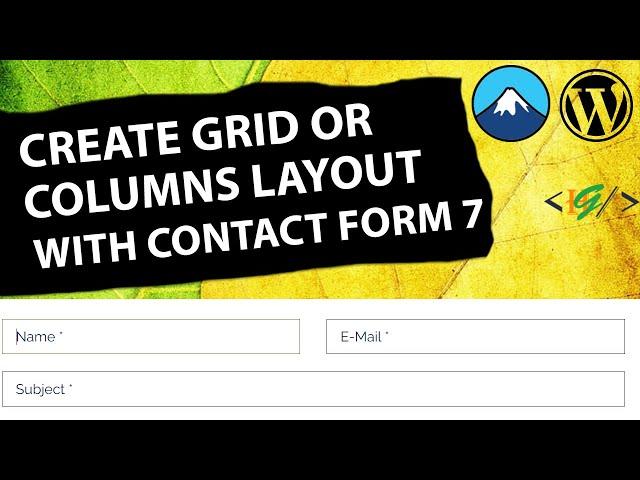 How to Create Responsive Grid or Columns Layout in Contact Form 7