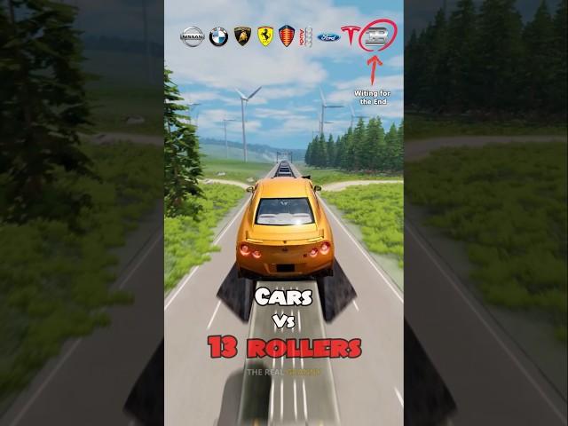 Cars vs 13 Rollers  BeamNG.Drive