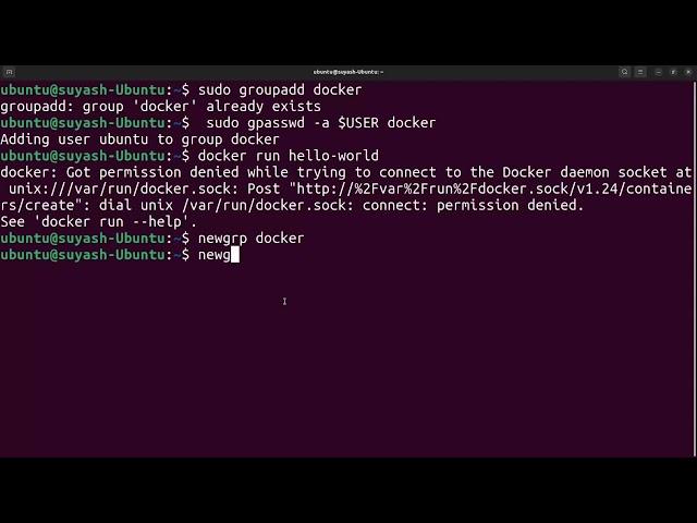 Docker Run Without Sudo command | Got permission denied issue #Docker #StudyAlong