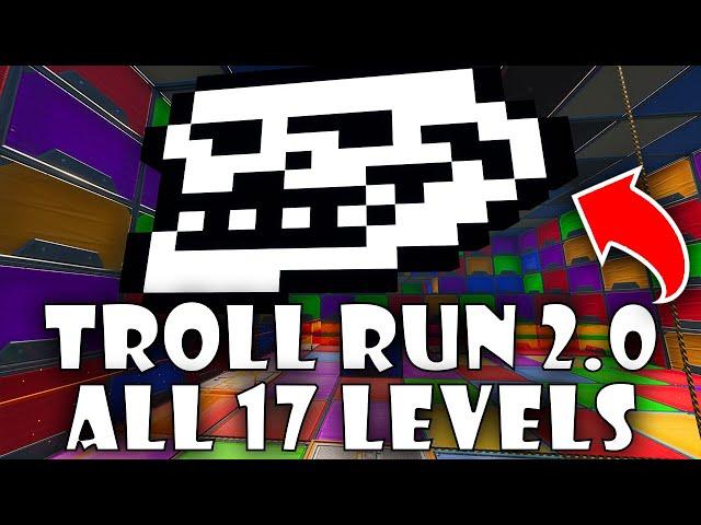 How To Complete Troll Run 2 By Frank8256 (All Levels 1-17) in Fortnite Creative Guide