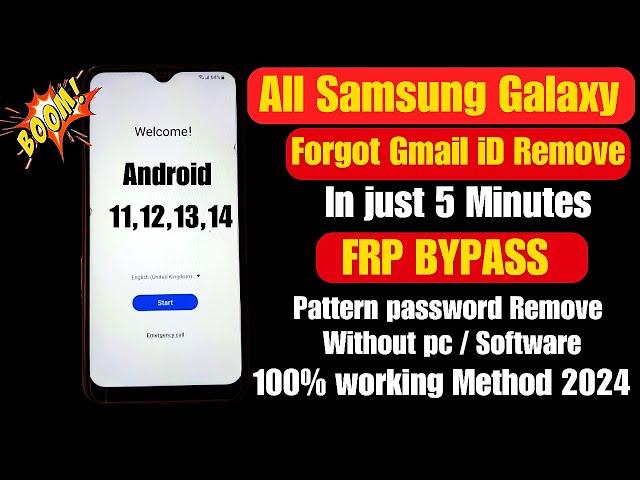 All Samsung FRP Bypass 2024|Samsung Google Lock Remove Android 11/12/13/14 New Method No *#0*#