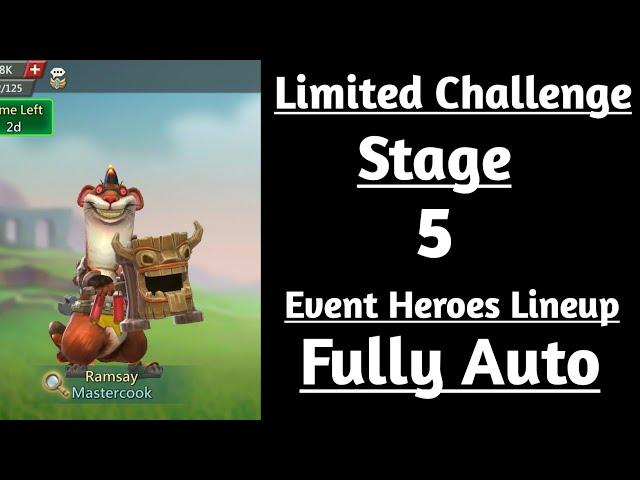 Lords Mobile limited challenge crazy chef stage 5 fully auto|Mastercook stage 5 auto