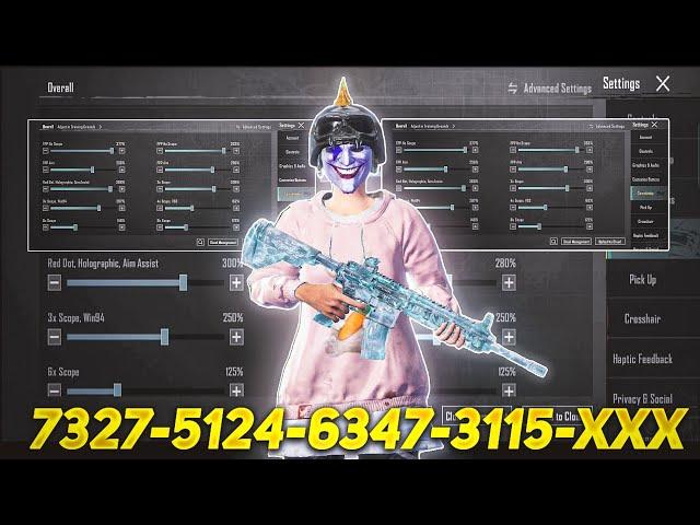 New Update 3.3Best Sensitivity Code + Control Settings Pubg Mobile/Bgmi Sensitivity 2024