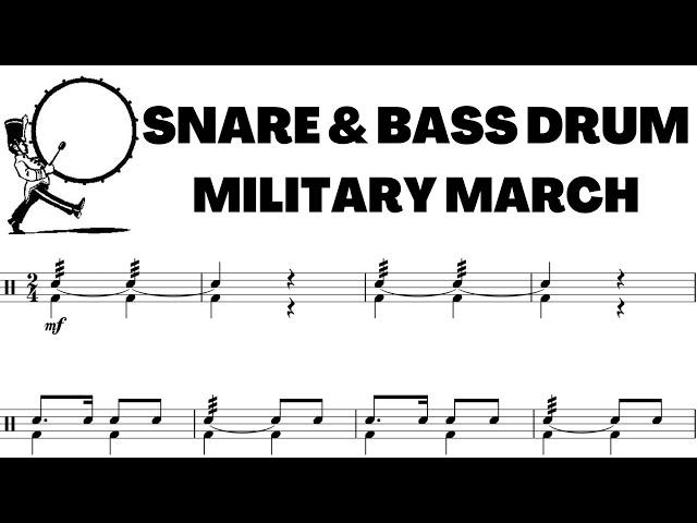 Snare & Bass Drum MILITARY MARCH in 2/4 | Sight Reading Exercise