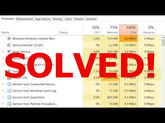 100% DISK USAGE Windows 10 FIX [SOLVED]