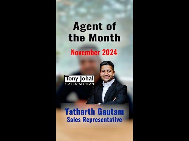 Congratulations to our Agent of the Month for November 2024 - Tony Johal Real Estate Team