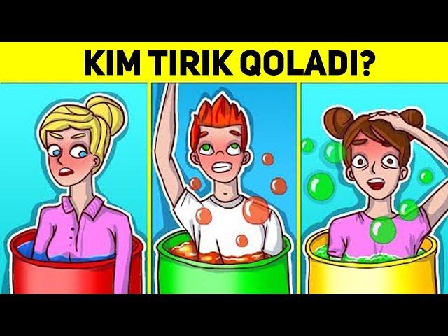 KIM TIRIK QOLADI? YANGI MANTIQIY SAVOLLAR TO'PLAMI NECHTASIGA TO'G'RI JAVOB BERA OLASIZ?