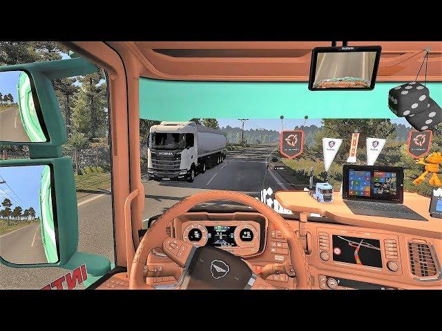 ETS2 (v1.32 Open Beta) - Scania S V8 Stock Sound + Interior + Trailer Ownership [Combo Skin]