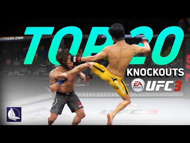 EA Sports UFC 3 - Top 20 Best Knockouts (Legendary Edition ft. Bruce Lee)