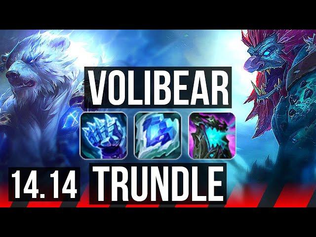 VOLIBEAR vs TRUNDLE (TOP) | 7 solo kills, 10/2/8, Godlike, 500+ games | EUNE Master | 14.14