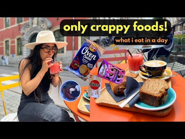 what i eat in a day | ONLY "unhealthy" foods, OOPS