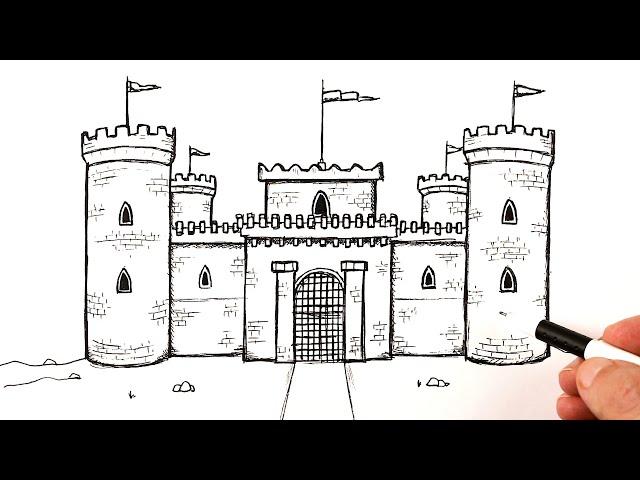 How to draw a Castle easy