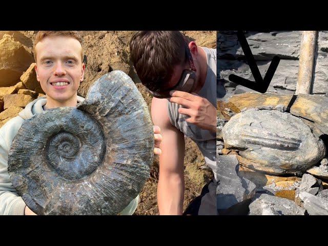 Digging Fossils From Shale Slab! MEGA Ammonite Preparation! 3 Days Outdoor Hunt! | Fossil Hunter