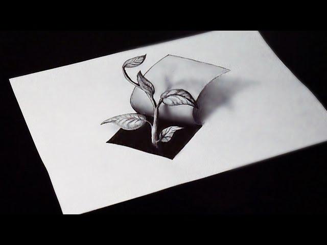 How do I draw a 3d picture with a simple pencil illusion on paper