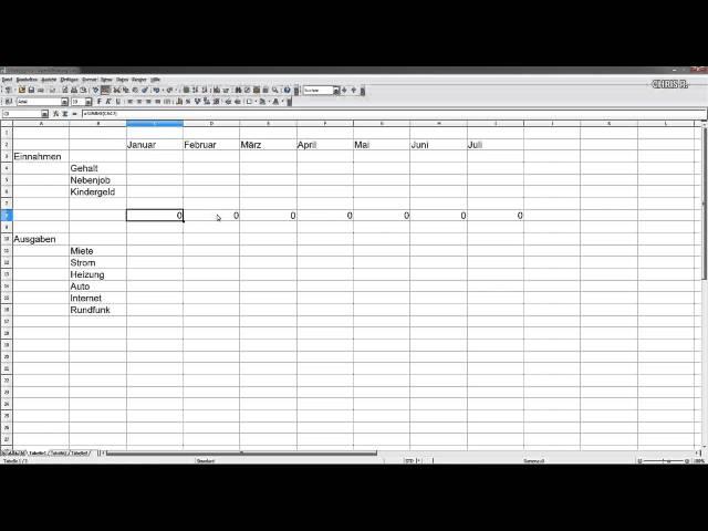 Haushaltsbuch (mit Excel oder Open Office Calc)