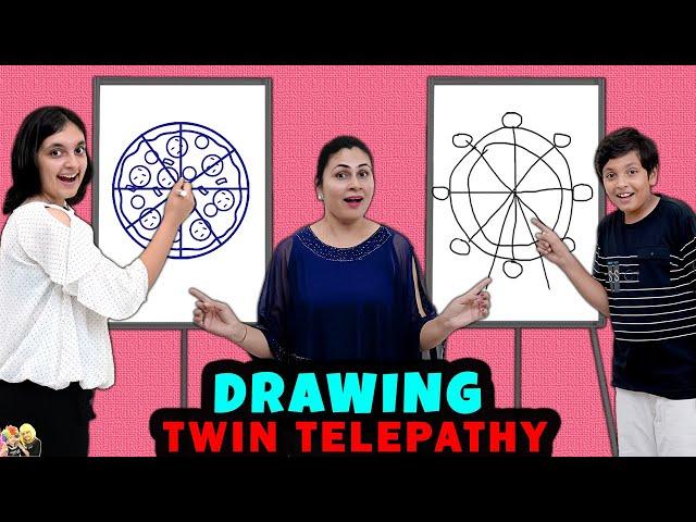 DRAWING TWIN TELEPATHY | Comedy Family Challenge | Painting Challenge | Aayu and Pihu Show