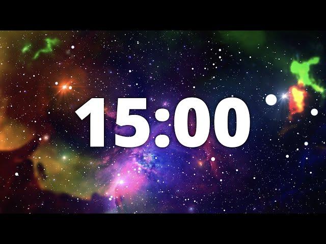 15 Minute Countdown Timer with Alarm and Deep Space Ambient Music | Deep Space Galaxy 