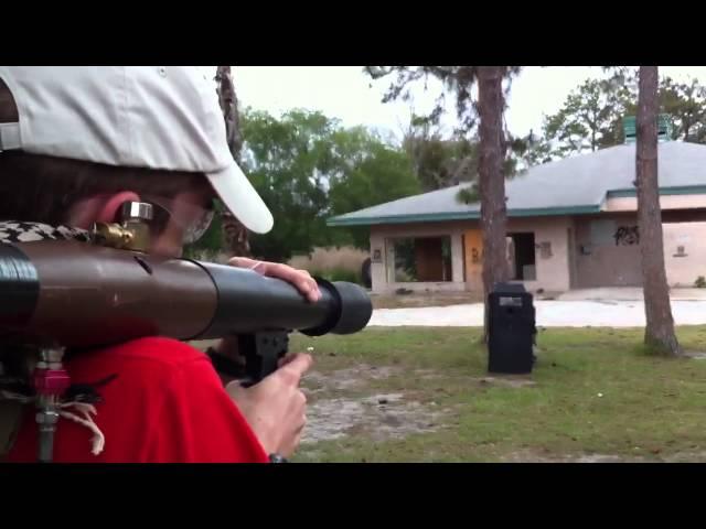 Airsoft HPA rocket launcher, nerf rocket @ 400 FPS vs riot shield