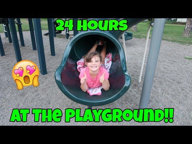 24 Hours Overnight At The Park Playground! 24 Hour Challenge With My Mom!