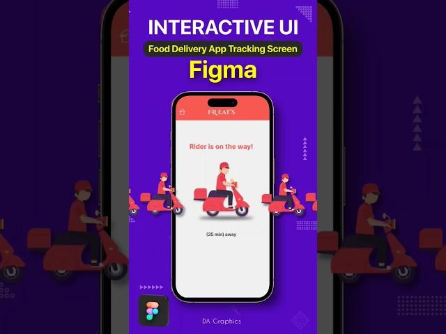 FIGMA INTERACTIVE UI FOOD DELIVERY TRACKING SCREEN ️ #figma #ui