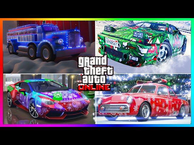 ALL NEW CHRISTMAS CARS, Rare Xmas Vehicles, LIVERIES, Bike/Truck, GTA 5 DLC 2024 (GTA Online Update)