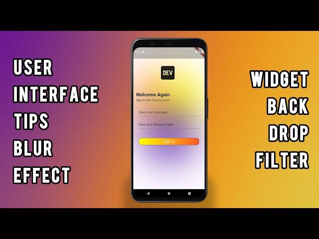 Flutter UI Mastery • Creating a Stunning Blurred Background Widget for Your Apps!