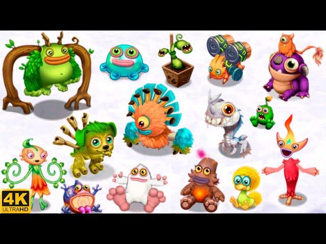 Continent - All Monster Sounds and Animations (My Singing Monsters: Dawn of Fire) 4k