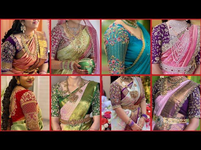 "Exquisite: Bridal Heavy Muggam work Blouse designs Trends of 2024"#trending#maggamworkblousedesigns