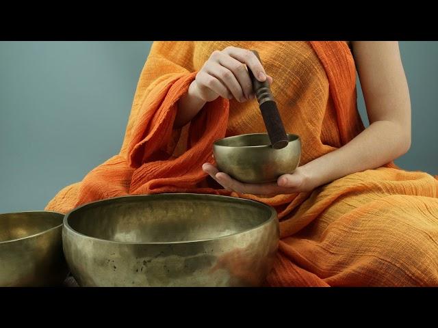 Singing Bowl Resonance Sounds. Tibetan Bowles Ringing Good Energy Frequency