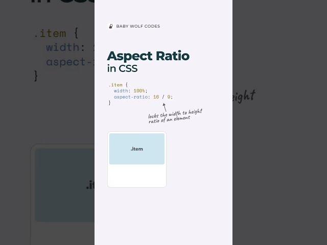 CSS Tricks The Magic Of "aspect-ratio" Property In CSS.