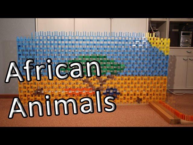 African Animals in 100,000 Dominoes