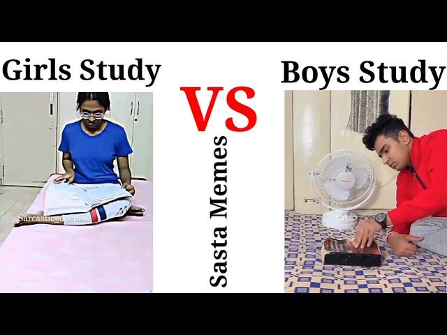 Girls study vs Boys study  # funny memes # sasta Memes