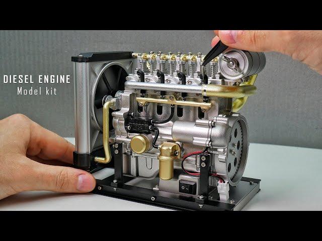 Building a 4-Cylinder Diesel Engine Model Kit - Mini 4-Cylinder Engine Assembly