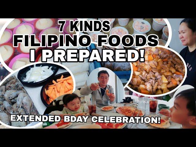 PREPARING 7 KINDS OF FILIPINO FOODS FOR AHYUN 1ST FILIPINO STYLE BIRTHDAY | HUSBAND EXTENDED B-DAY